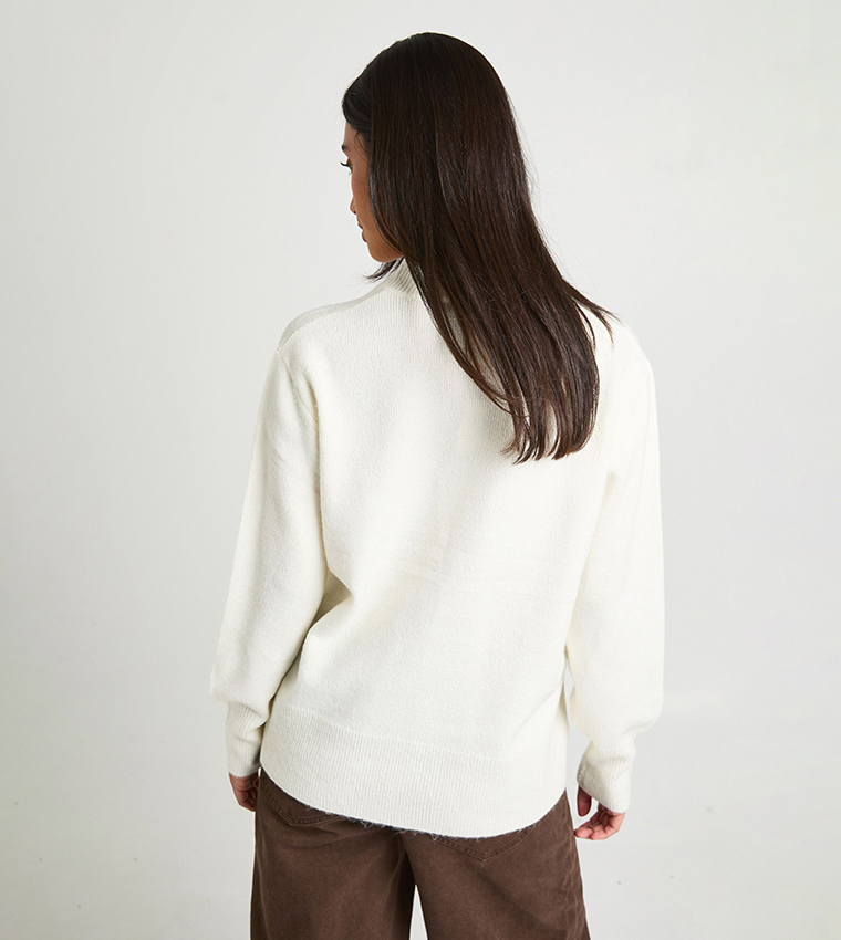 boohoo  V-neck Sweaters - Cream V-neck Sweaters