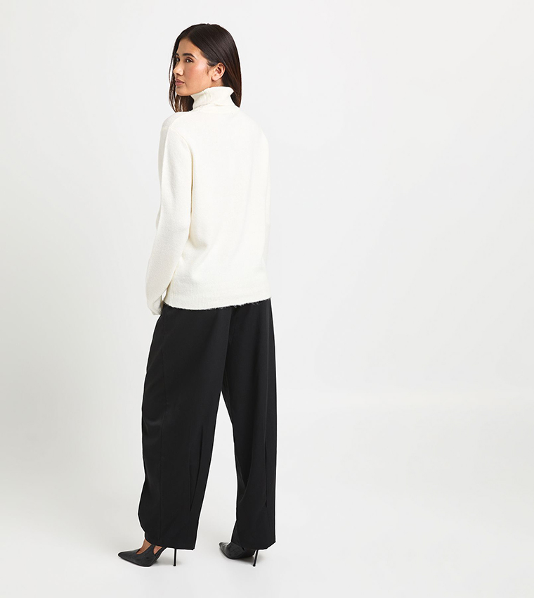 بوهو  سترات بياقة سلحفاة - كريمي  Turtle neck Sweaters