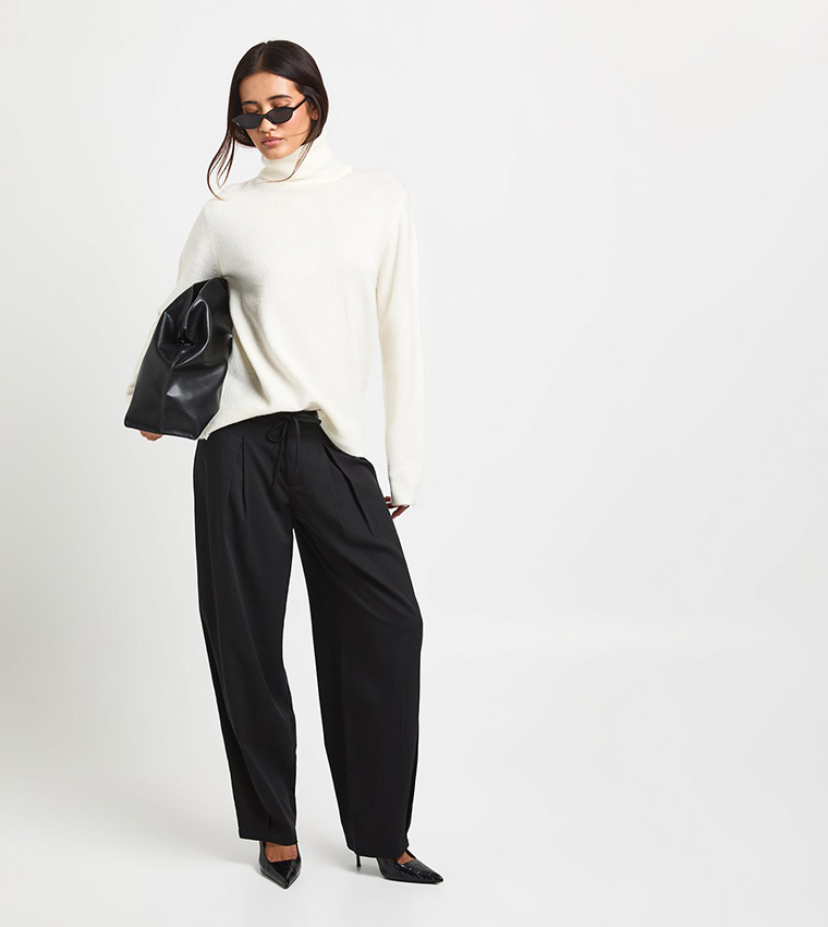 بوهو  سترات بياقة سلحفاة - كريمي  Turtle neck Sweaters
