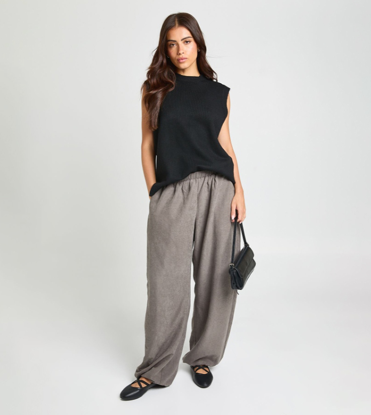 بوهو  سترات بياقة دائرية - أسود Round Neck Sweaters