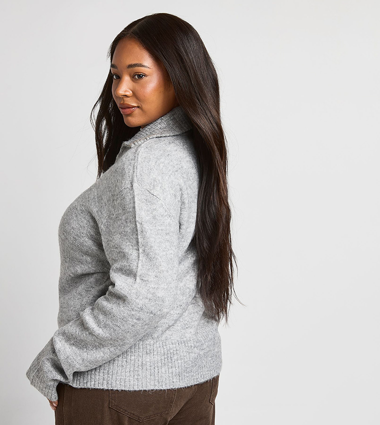 Curve Soft Knit Zip-Through Knitted Jacket