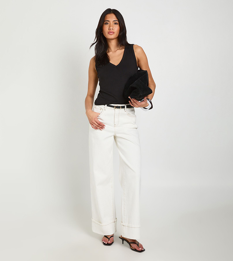Solid V-Neck Vest Top