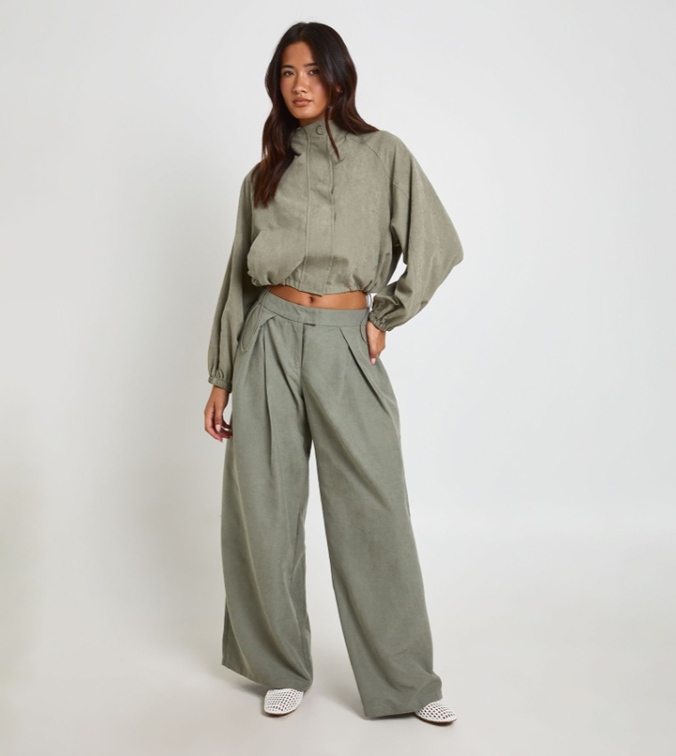 Solid High Neck Peached Jacket