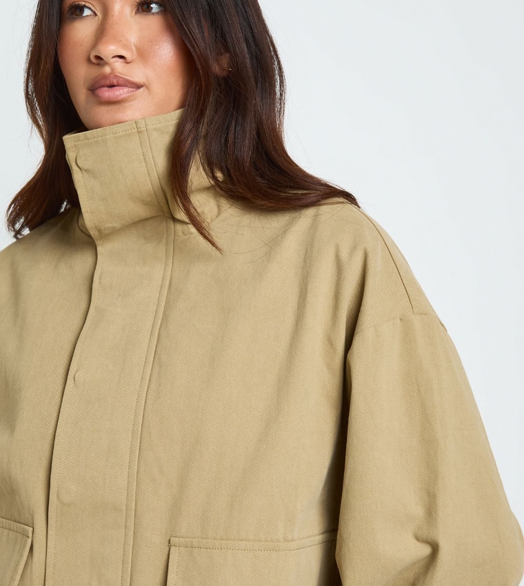 boohoo  Casual Jackets - Khaki Casual Jackets