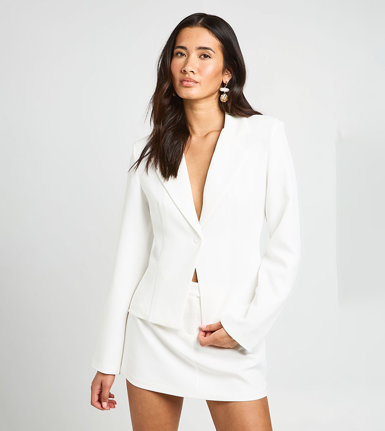 Single Button Fitted Blazer