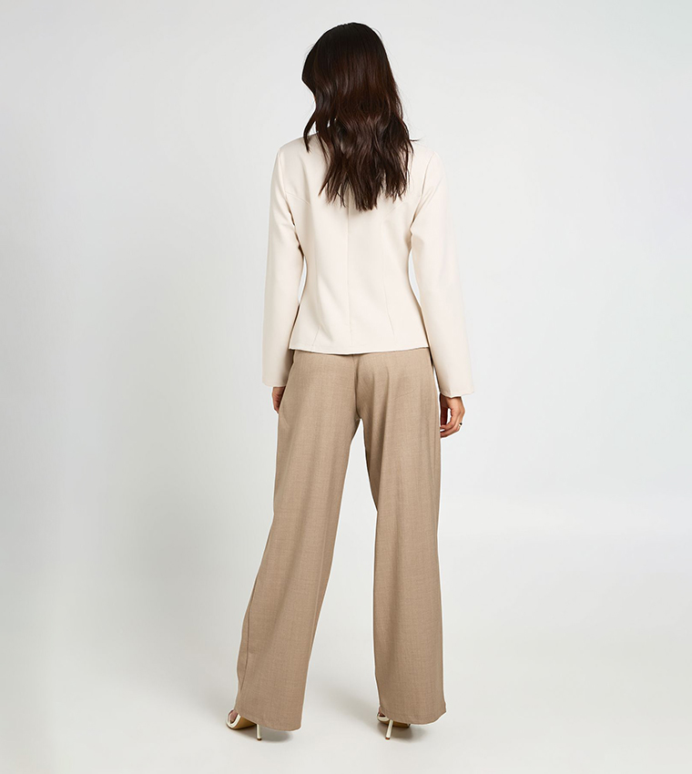 Seam Detail Long Sleeves Tailored Top