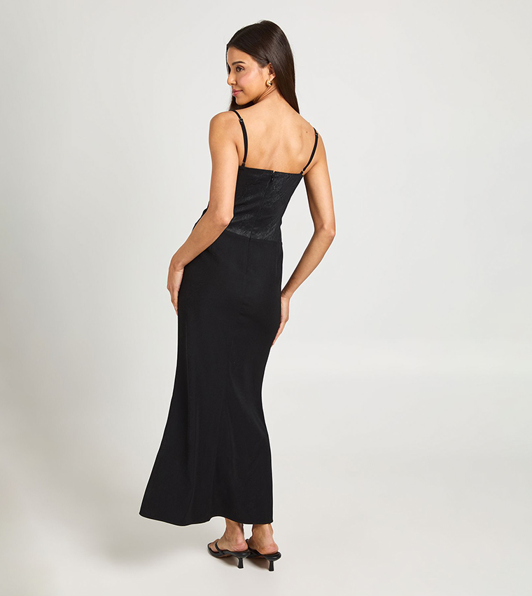 Lace Cupped Corset Midaxi Dress