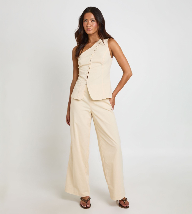 boohoo  Sleeveless Tops - Ecru Sleeveless Tops