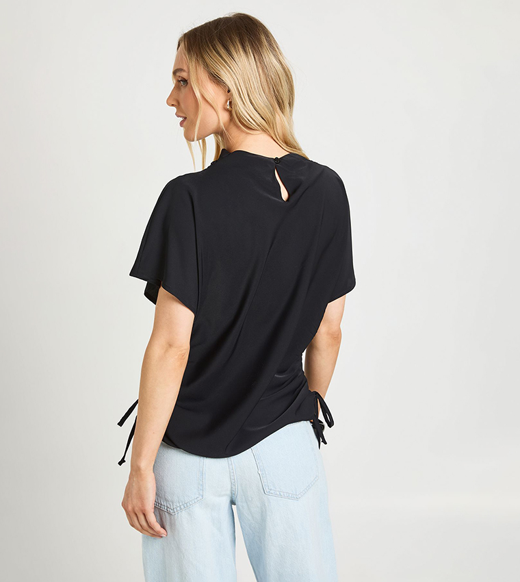 Petite Loose Ruched Side Top