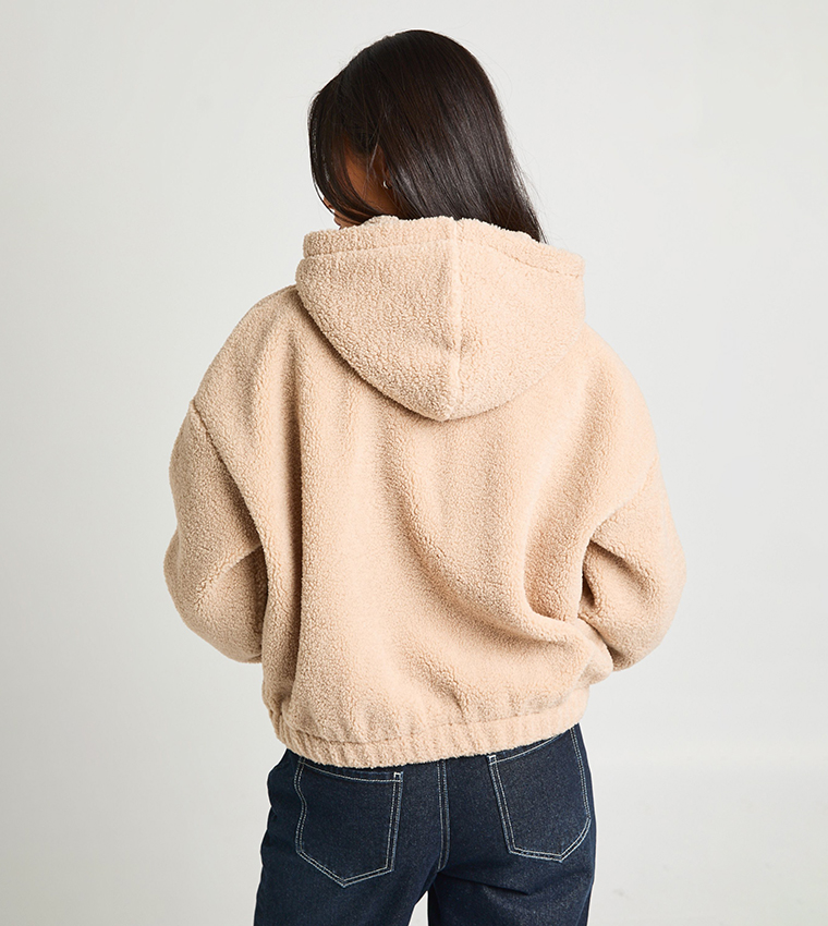 Hooded Teddy Bomber Jacket