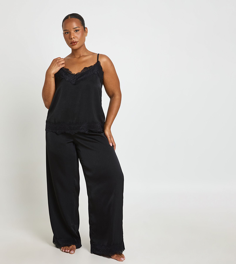 Curve Satin Lace Cami Pyjama Set