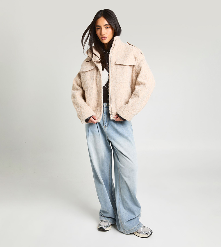 boohoo  Casual Jackets - Beige Casual Jackets