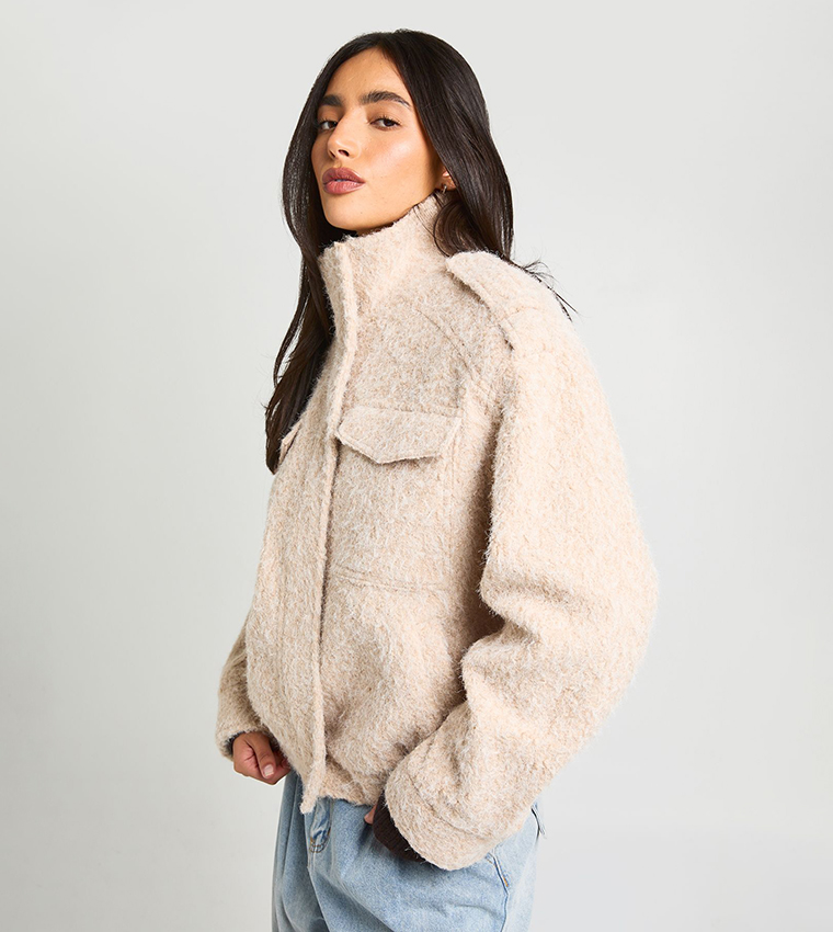 boohoo  Casual Jackets - Beige Casual Jackets