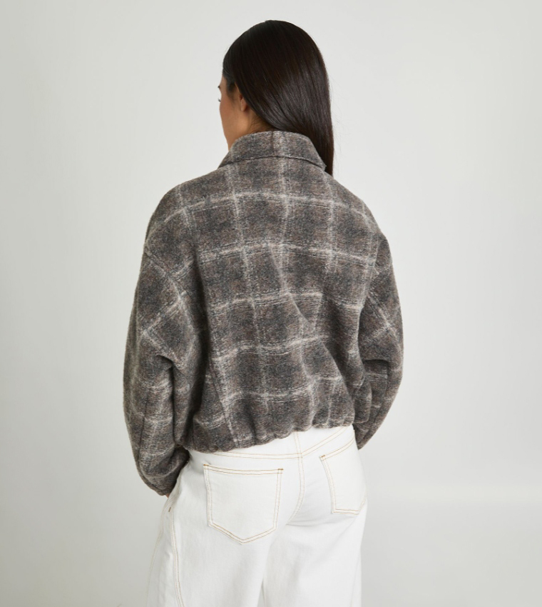 Collared Wool Look Bomber Jacket