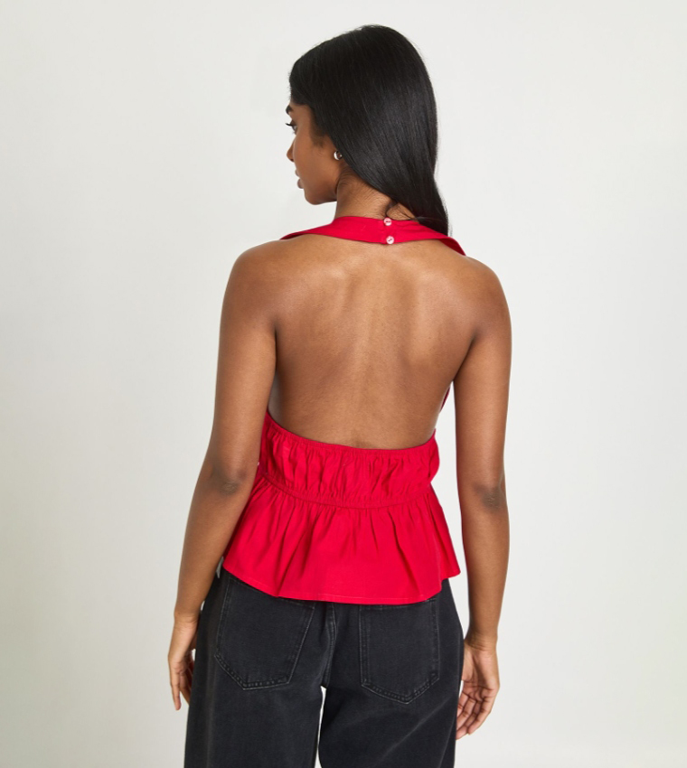 بوهو  توبات بلا أكمام  - أحمر Sleeveless Tops