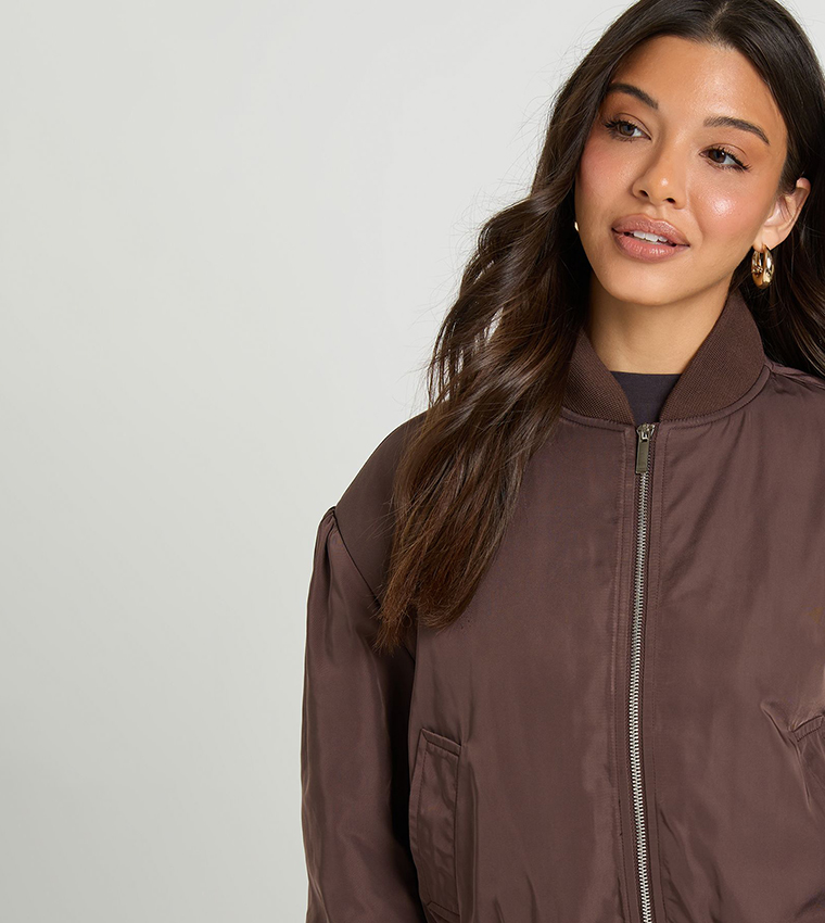 boohoo  Casual Jackets - Brown Casual Jackets