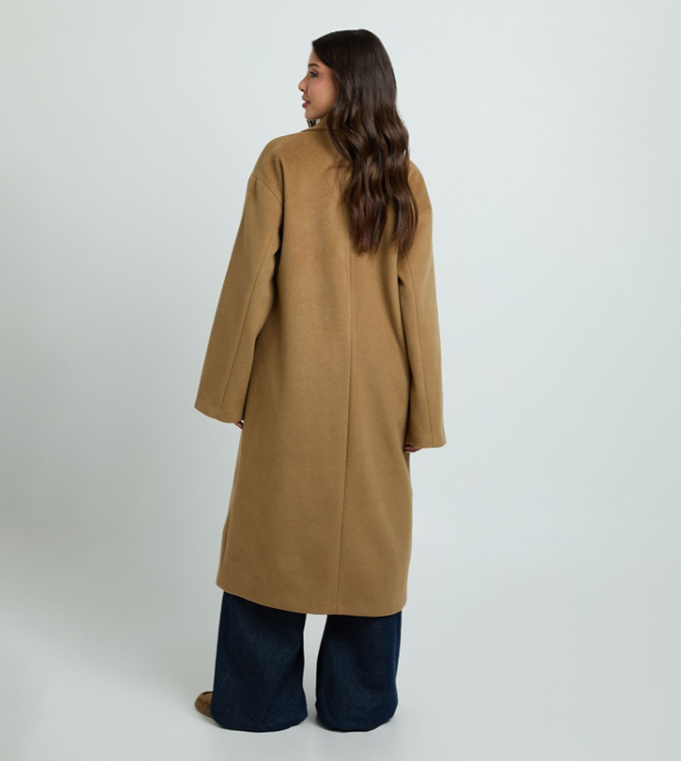 Double Breasted Wool Look Overcoat