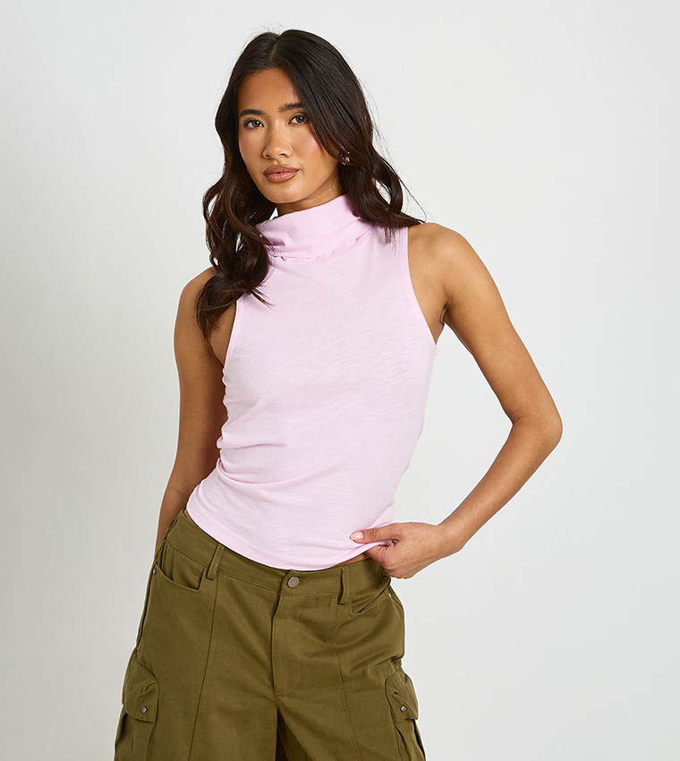 بوهو  توبات بلا أكمام  - وردي فاتح Sleeveless Tops