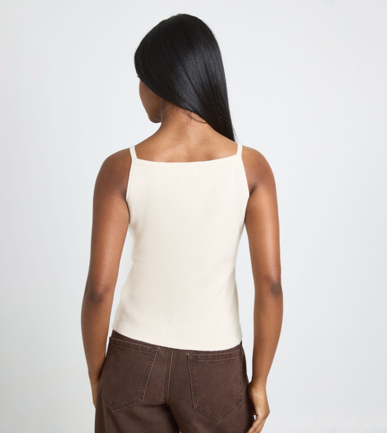 بوهو  توبات بلا أكمام  - كريمي  Sleeveless Tops