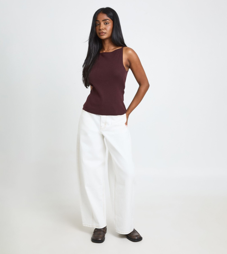 boohoo  Sleeveless Tops - Brown Sleeveless Tops