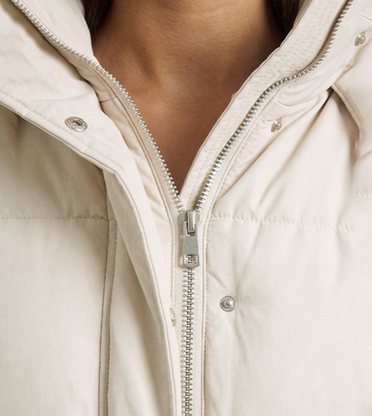 Solid Hooded Puffer Jacket