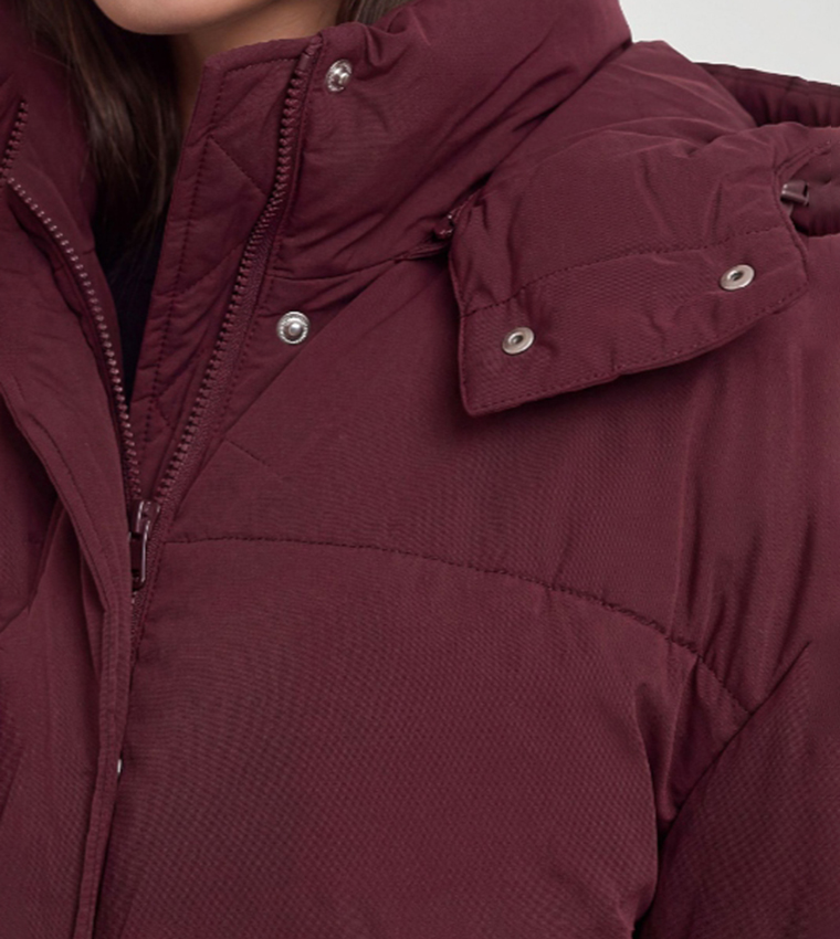 Solid Hooded Puffer Jacket