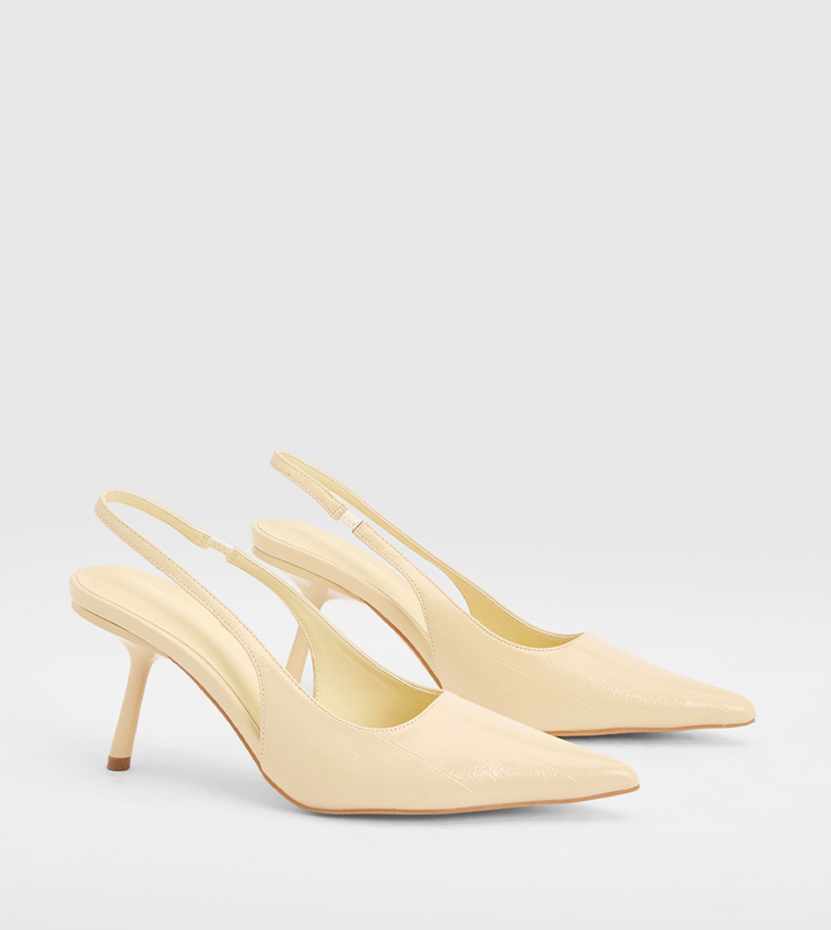 Slingback Flared Heel Pumps