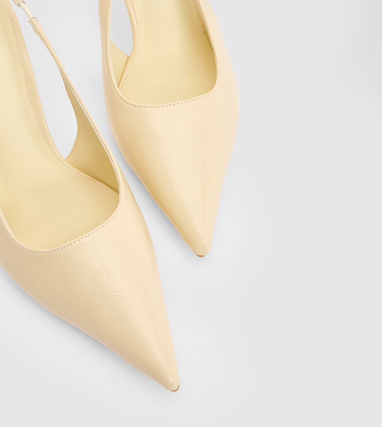 Slingback Flared Heel Pumps