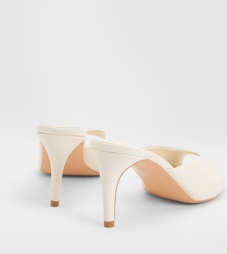 Solid Peep Toe Heeled Sandals