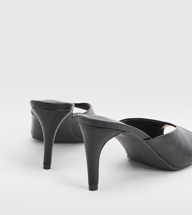 Solid Peep Toe Heeled Sandals