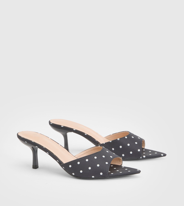 Polka Dots Pointed Toe Heel Sandals