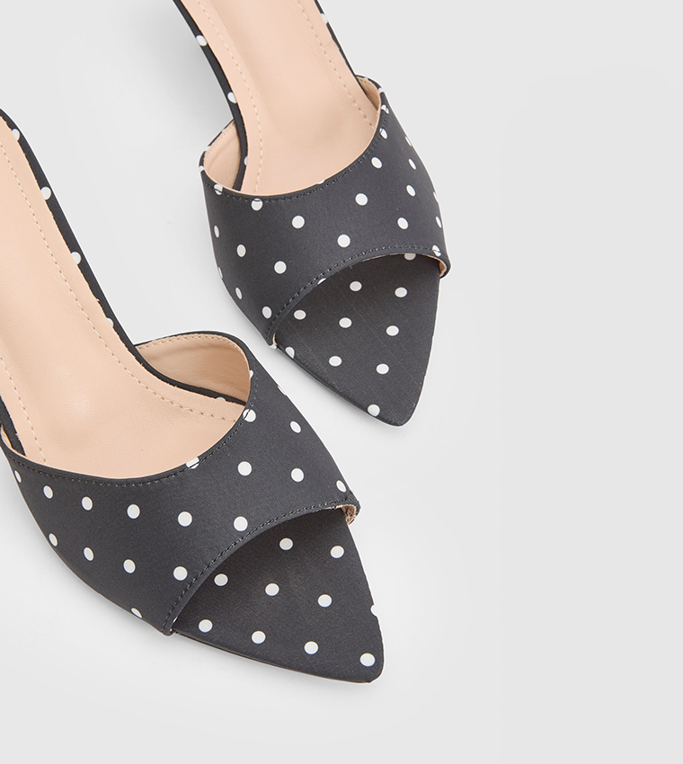 Polka Dots Pointed Toe Heel Sandals