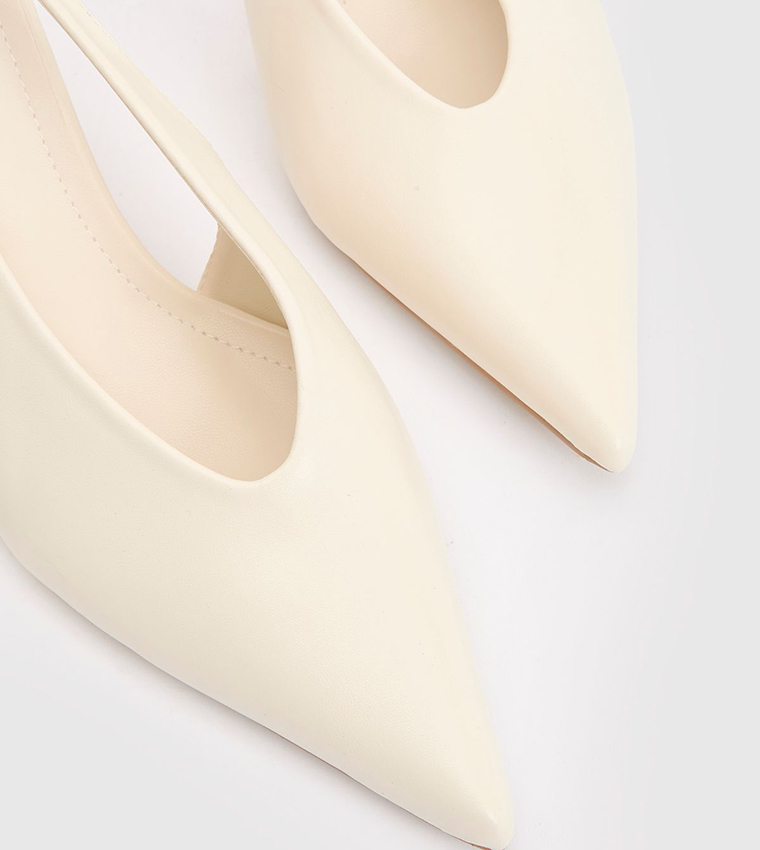 Solid Low Heel Slingback Pumps