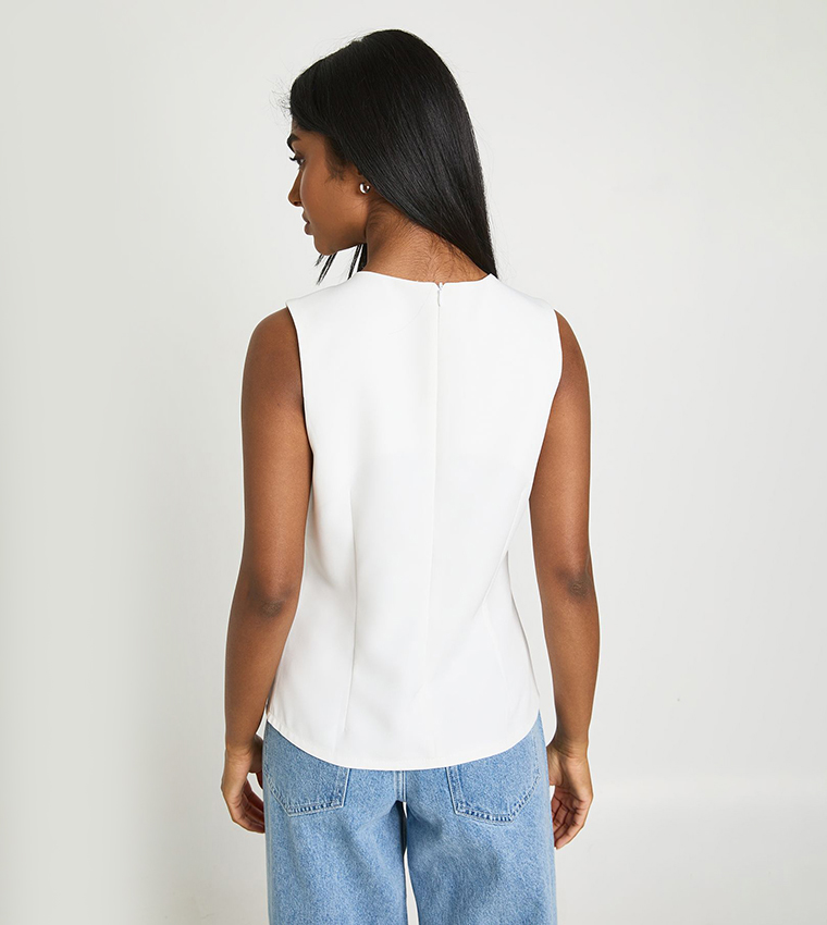 Split Front Tailored Top