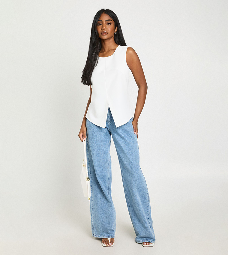 Split Front Tailored Top