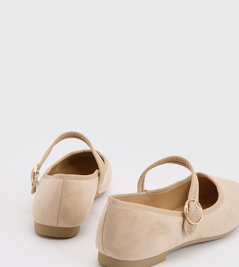 Solid Faux Suede Mary Jane Shoes