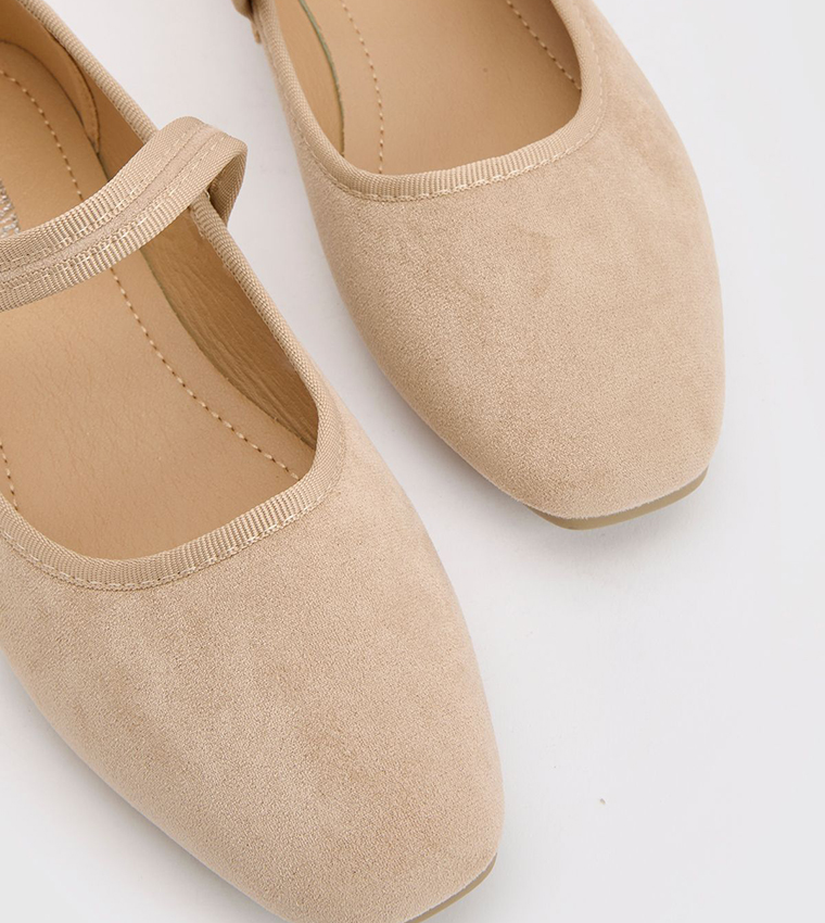 Solid Faux Suede Mary Jane Shoes
