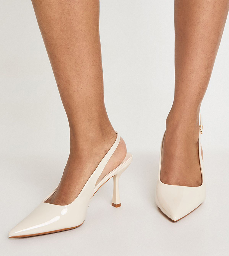 Patent Pointed Toe Slingback Pumps