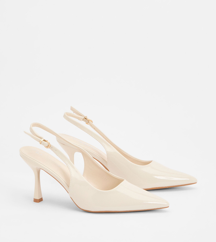 Patent Pointed Toe Slingback Pumps