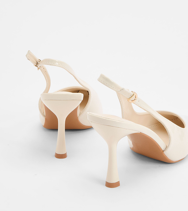 Patent Pointed Toe Slingback Pumps