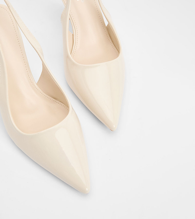 Patent Pointed Toe Slingback Pumps