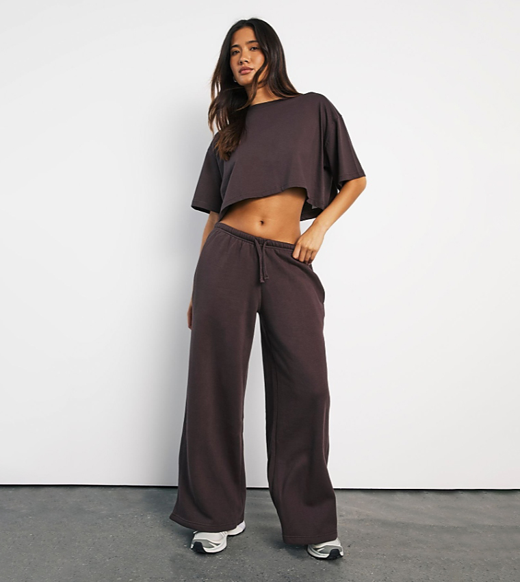 Solid Oversized Crop T-Shirt