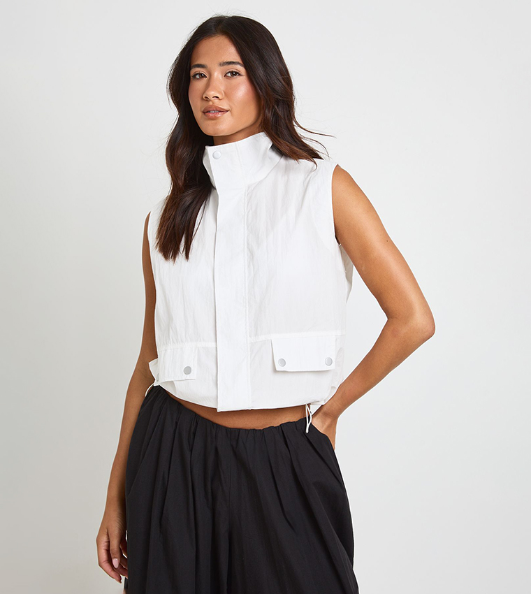 بوهو  توبات بلا أكمام  - أبيض Sleeveless Tops