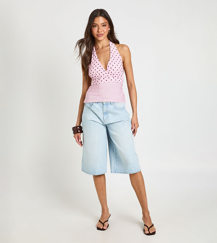 Mix Polka Dots Halterneck Top