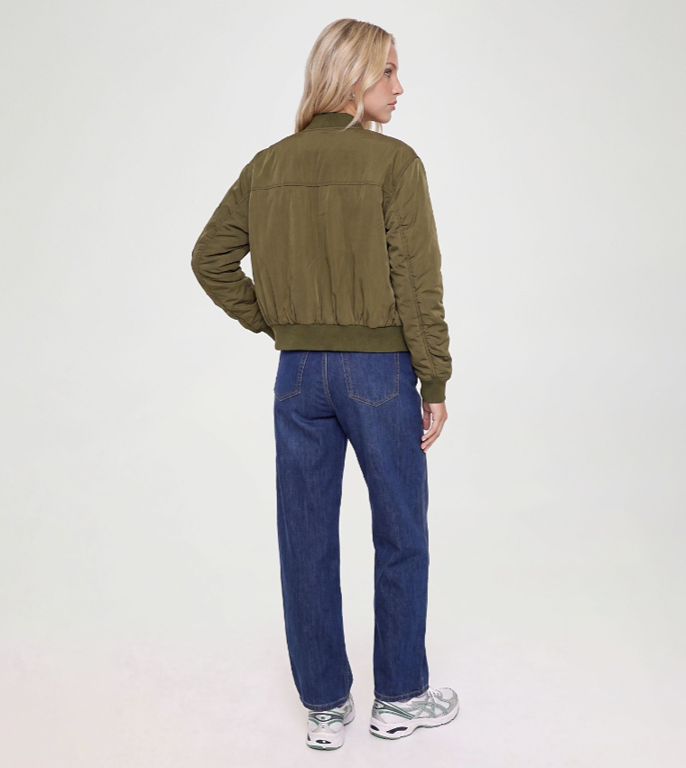 Long Sleeves Oversized Bomber Jacket