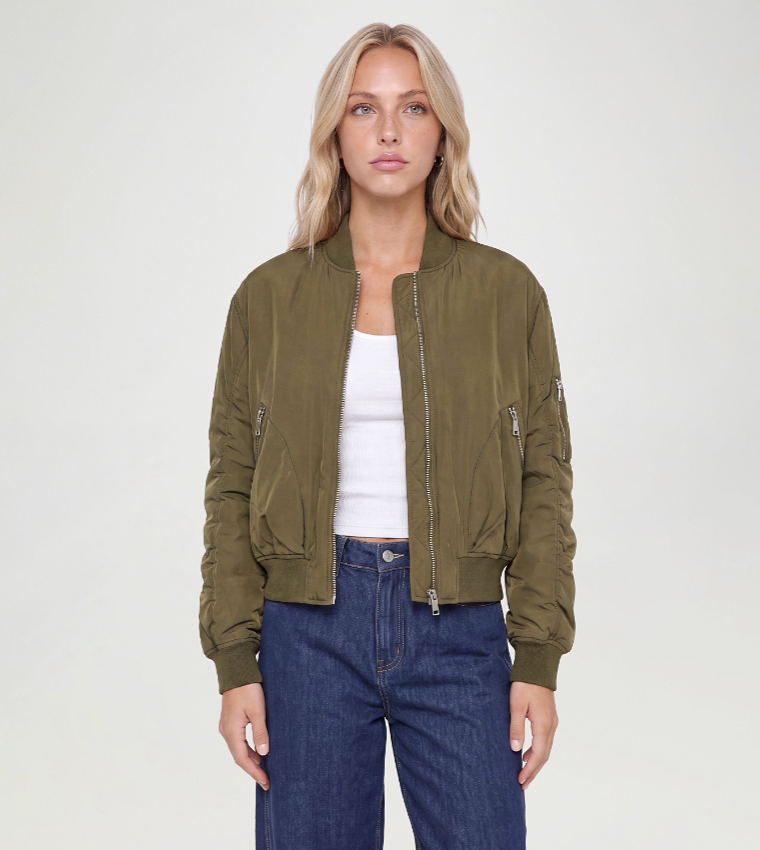 Long Sleeves Oversized Bomber Jacket