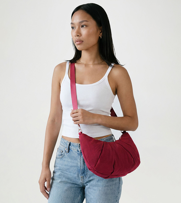 Nylon Solid Crossbody Bag