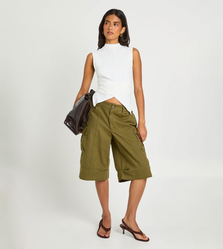 Wrap Tie Back Sleeveless Top
