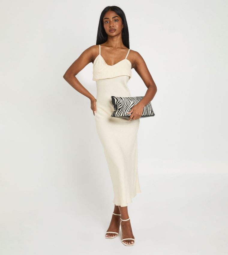 boohoo  Midi Dresses - Cream Midi Dresses