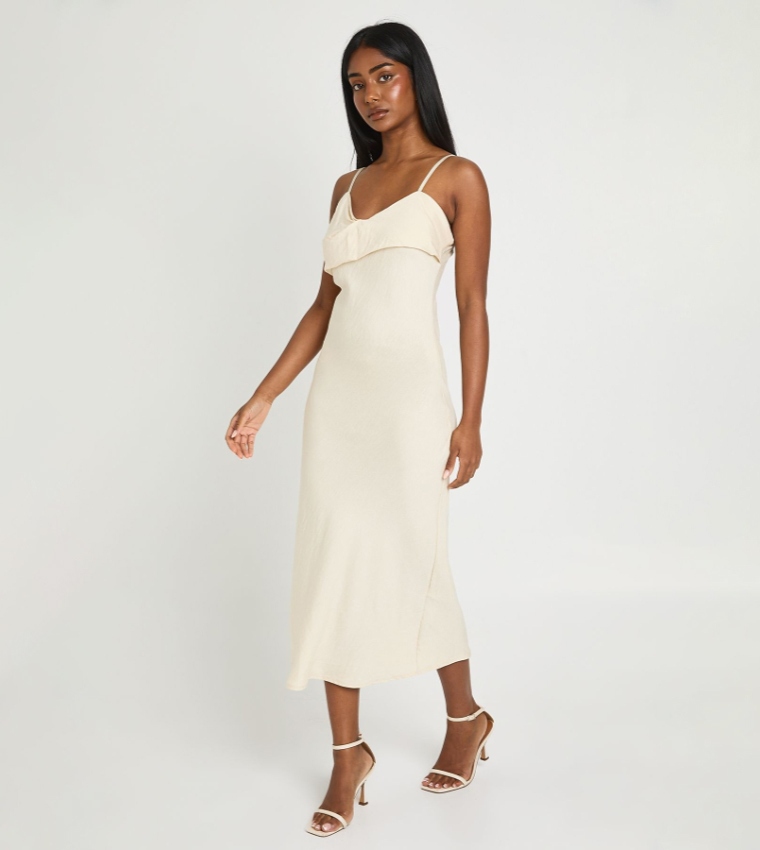 boohoo  Midi Dresses - Cream Midi Dresses